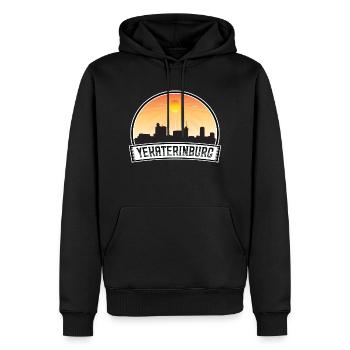 Ekaterinbourg Russie Skyline Vintage Sunset Travel - Sweat à capuche Premium bio Homme - noir - Devant - Nico (187cm)