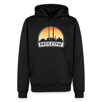 Moscou Russie Skyline Vintage Sunset Travel Souven - Sweat à capuche Premium bio Homme - noir - Devant - Nico (187cm)