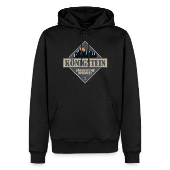 sächsische Schweiz Königstein - Männer Premium Bio Hoodie - Schwarz - Vorne - Nico (187cm)