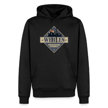 sächsische Schweiz Wehlen - Männer Premium Bio Hoodie - Schwarz - Vorne - Nico (187cm)