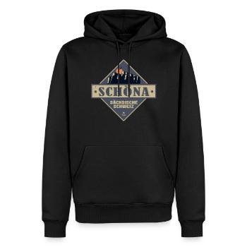 sächsische Schweiz Schöna - Männer Premium Bio Hoodie - Schwarz - Vorne - Nico (187cm)