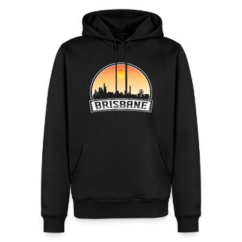 Brisbane Australien Skyline Vintage Sunset Travel S - Männer Premium Bio Hoodie - Schwarz - Vorne - Nico (187cm)