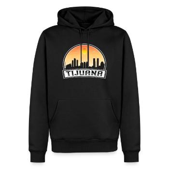 Tijuana Mexique Skyline Vintage Sunset Travel Souve - Sweat à capuche Premium bio Homme - noir - Devant - Nico (187cm)