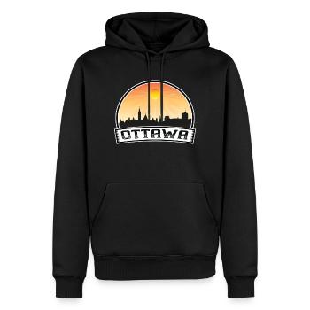 Ottawa Kanada Skyline Vintage Sonnenuntergang Reise Souven - Männer Premium Bio Hoodie - Schwarz - Vorne - Nico (187cm)