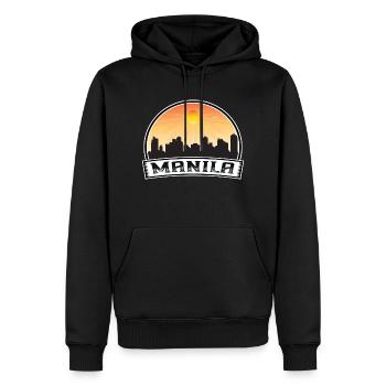 Manila Philippinen Skyline Vintage Sunset Travel S - Männer Premium Bio Hoodie - Schwarz - Vorne - Nico (187cm)