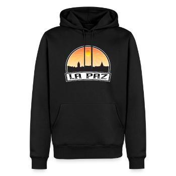 La Paz Bolivia Skyline Vintage Sunset Travel Souve - Sweat à capuche Premium bio Homme - noir - Devant - Nico (187cm)