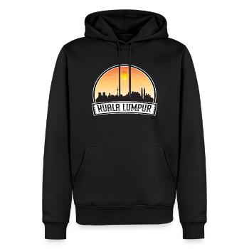 Kuala Lumpur Malaysia Skyline Vintage Sunset Trave - Männer Premium Bio Hoodie - Schwarz - Vorne - Nico (187cm)