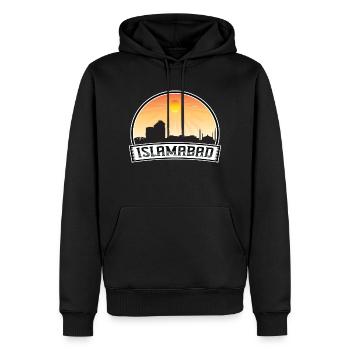 Islamabad Pakistan Skyline Vintage Sunset Travel S - Sweat à capuche Premium bio Homme - noir - Devant - Nico (187cm)