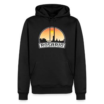 Rosario Argentinien Skyline Vintage Sonnenuntergang Reisen So - Männer Premium Bio Hoodie - Schwarz - Vorne - Nico (187cm)