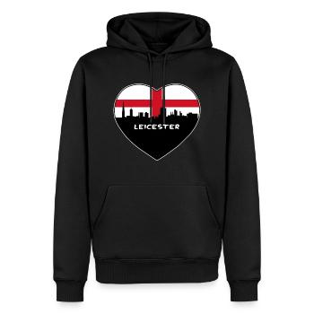 Leicester Angleterre Flag Skyline Souvenir de voyage - Sweat à capuche Premium bio Homme - noir - Devant - Nico (187cm)
