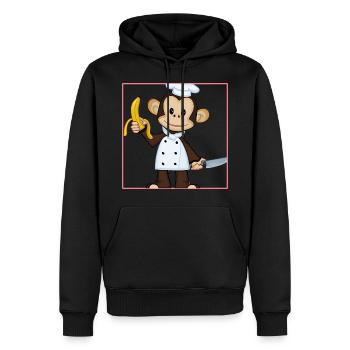 Bananen Affe kocht - Männer Premium Bio Hoodie - Schwarz - Vorne - Nico (187cm)