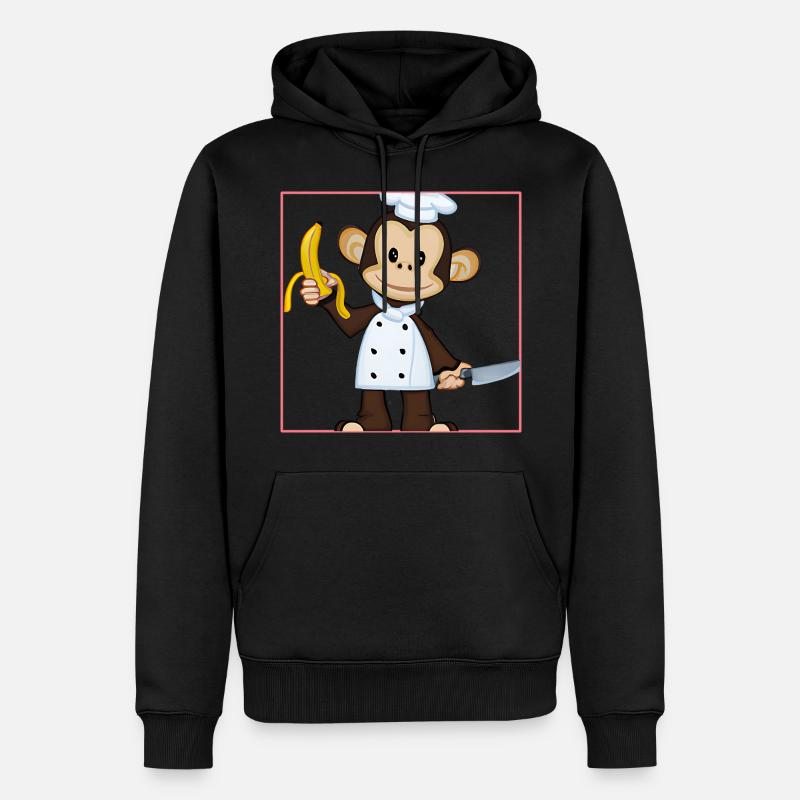 Cuisiniers de singe banane - Sweat à capuche Premium bio Homme - noir