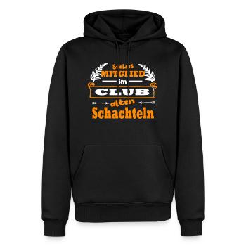 alte schachteln 03 - Männer Premium Bio Hoodie - Schwarz - Vorne - Nico (187cm)