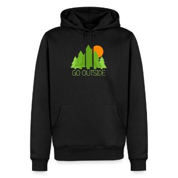 go outside - Männer Premium Bio Hoodie - Schwarz - Vorne - Nico (187cm)