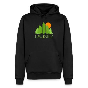 Wald Sonnenuntergang Lausitz - Männer Premium Bio Hoodie - Schwarz - Vorne - Nico (187cm)