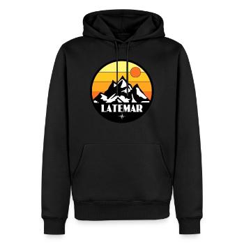 Latemar, Tyrol du Sud - Sweat à capuche Premium bio Homme - noir - Devant - Nico (187cm)