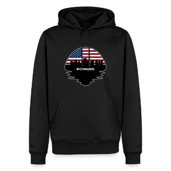 Richmond Virginia USA Flagge Skyline Silhouette Trav - Männer Premium Bio Hoodie - Schwarz - Vorne - Nico (187cm)