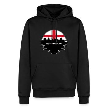 Nottingham England Flagge Skyline Silhouette Reisen - Männer Premium Bio Hoodie - Schwarz - Vorne - Nico (187cm)