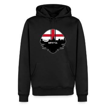 Bristol-England-Flaggen-Skyline-Schattenbild-Reise - Männer Premium Bio Hoodie - Schwarz - Vorne - Nico (187cm)