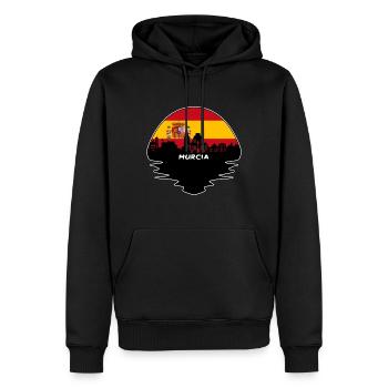 Murcia Espagne Drapeau Skyline Silhouette Travel - Sweat à capuche Premium bio Homme - noir - Devant - Nico (187cm)