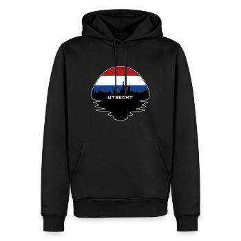 Utrecht Niederlande Flagge Skyline Silhouette Reisen - Männer Premium Bio Hoodie - Schwarz - Vorne - Nico (187cm)
