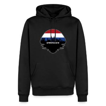 Eindhoven Pays-Bas Drapeau Skyline Silhouette Trav - Sweat à capuche Premium bio Homme - noir - Devant - Nico (187cm)