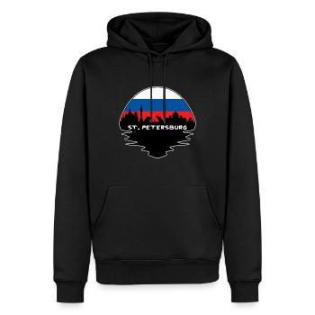 St. Petersburg Russland Flagge Skyline Silhouette Trave - Männer Premium Bio Hoodie - Schwarz - Vorne - Nico (187cm)