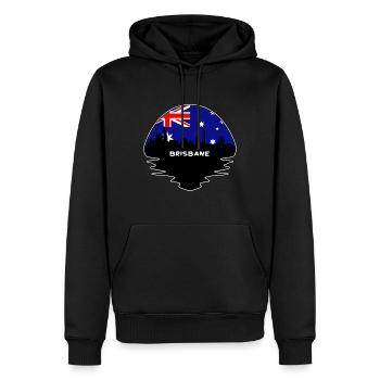 Brisbane Australien Flagge Skyline Silhouette Reisen - Männer Premium Bio Hoodie - Schwarz - Vorne - Nico (187cm)