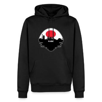 Kobe Japan Flag Skyline Silhouette Travel - Men’s Premium Organic Hoodie - black - Front - Nico (187cm)