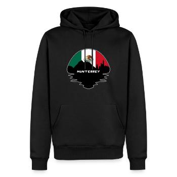 Monterrey Mexiko Flagge Skyline Silhouette Reisen - Männer Premium Bio Hoodie - Schwarz - Vorne - Nico (187cm)