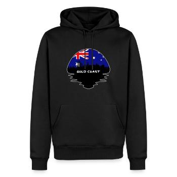 Gold Coast Australien Flagge Skyline Silhouette Trave - Männer Premium Bio Hoodie - Schwarz - Vorne - Nico (187cm)