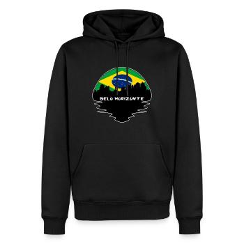 Belo Horizonte Brasilien Flagge Skyline Silhouette Trav - Männer Premium Bio Hoodie - Schwarz - Vorne - Nico (187cm)