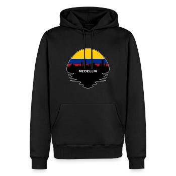Medellin Kolumbien Flagge Skyline Silhouette Reisen - Männer Premium Bio Hoodie - Schwarz - Vorne - Nico (187cm)