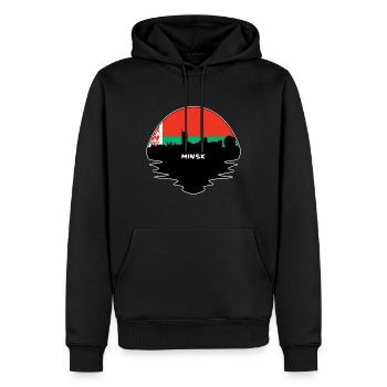 Minsk Weißrussland Flagge Skyline Silhouette Reisen - Männer Premium Bio Hoodie - Schwarz - Vorne - Nico (187cm)