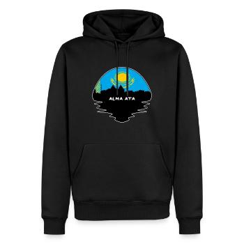 Alma Ata Kasachstan Flagge Skyline Silhouette Reisen - Männer Premium Bio Hoodie - Schwarz - Vorne - Nico (187cm)