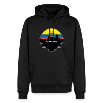 Guayaquil Equador Flag Skyline Silhouette Voyage - Sweat à capuche Premium bio Homme - noir - Devant - Nico (187cm)