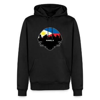Manila Philippinen Flagge Skyline Silhouette Reisen - Männer Premium Bio Hoodie - Schwarz - Vorne - Nico (187cm)