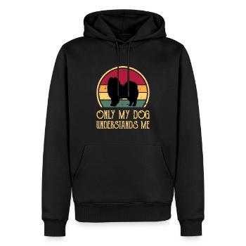 American Eskimo Dog Love Silhouette Vintage Sunset - Sweat à capuche Premium bio Homme - noir - Devant - Nico (187cm)