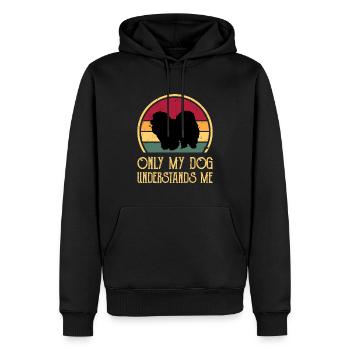 Chow Chow Dog Lover Silhouette Vintage Sunset - Men’s Premium Organic Hoodie - black - Front - Nico (187cm)