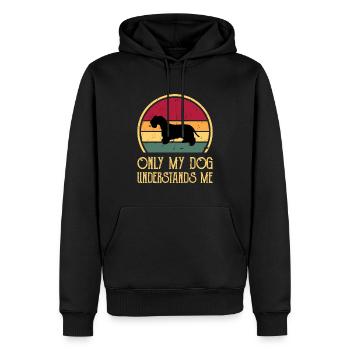 Cesky Terrier Hundeliebhaber Silhouette Vintage Sonnenuntergang - Männer Premium Bio Hoodie - Schwarz - Vorne - Nico (187cm)