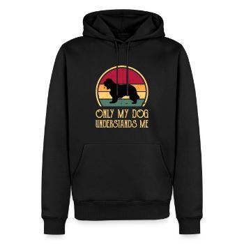 Cocker Spaniel Hund Liebhaber Silhouette Vintage Sonnenuntergang - Männer Premium Bio Hoodie - Schwarz - Vorne - Nico (187cm)