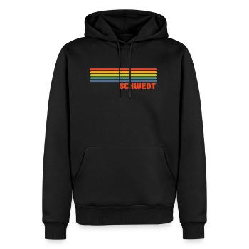 schwedt Regenbogen - Männer Premium Bio Hoodie - Schwarz - Vorne - Nico (187cm)