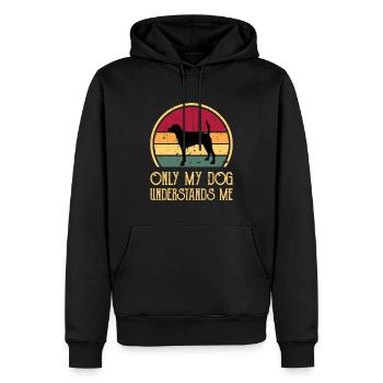 Englisch Foxhound Hund Liebhaber Silhouette Retro Sonnenuntergang - Männer Premium Bio Hoodie - Schwarz - Vorne - Nico (187cm)