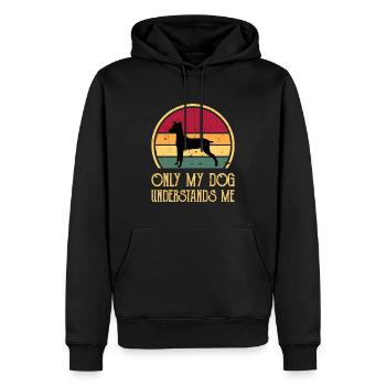 Japanese Terrier Dog Lover Silhouette Retro Sunset - Sweat à capuche Premium bio Homme - noir - Devant - Nico (187cm)