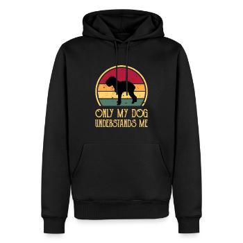 Griffon Bruxellois Hund Silhouette Retro Sonnenuntergang - Männer Premium Bio Hoodie - Schwarz - Vorne - Nico (187cm)