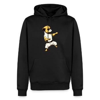Mignon Funny Dog Knows Karaté Illustration de dessin animé - Sweat à capuche Premium bio Homme - noir - Devant - Nico (187cm)