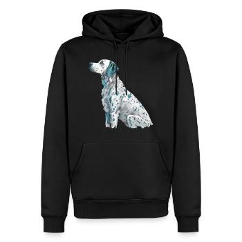 Nette dalmatinische Hunderasse Kopf Cartoon Illustration - Männer Premium Bio Hoodie - Schwarz - Vorne - Nico (187cm)