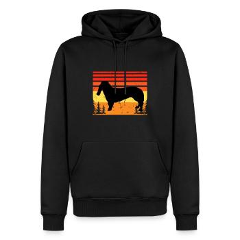 Basset Bleu De Gascogne Dog Silhouette Retro Sun - Sweat à capuche Premium bio Homme - noir - Devant - Nico (187cm)