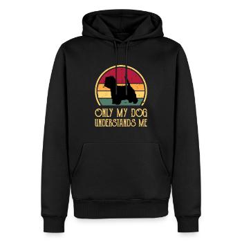 Westie Dog Lover Silhouette Vintage Sunset - Sweat à capuche Premium bio Homme - noir - Devant - Nico (187cm)