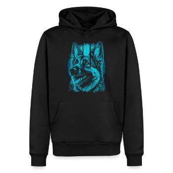 German Shepherd - Men’s Premium Organic Hoodie - black - Front - Nico (187cm)